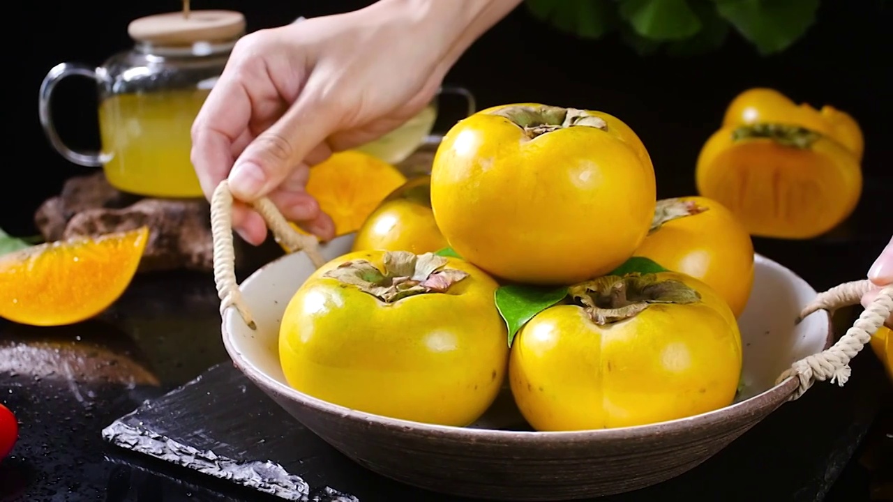 水果脆柿合集视频素材