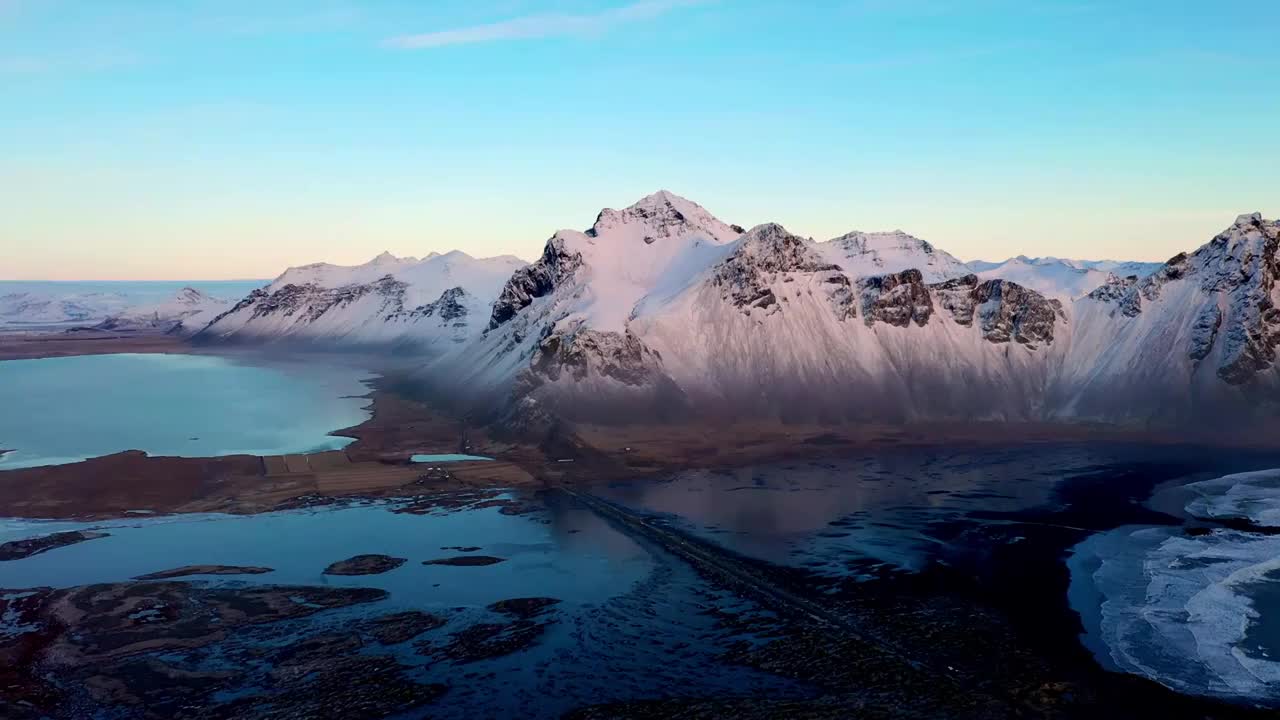 航拍冬季冰岛视频素材