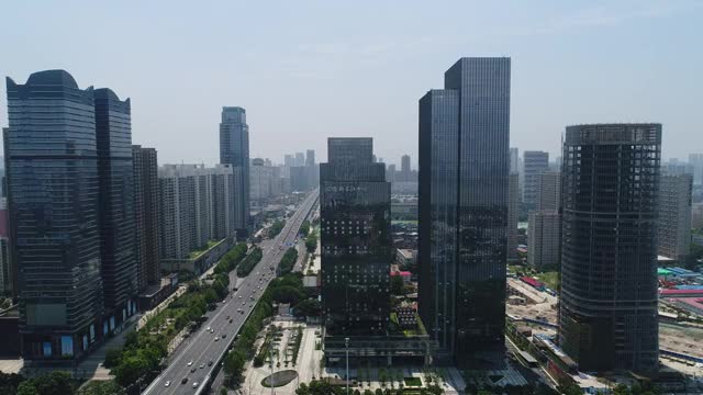 武汉徐东大街街景航拍视频素材
