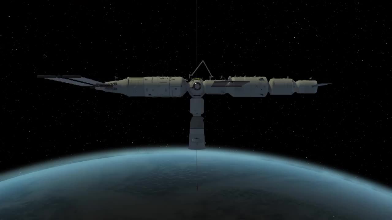 中国空间站梦天试验舱转位动态视频下载