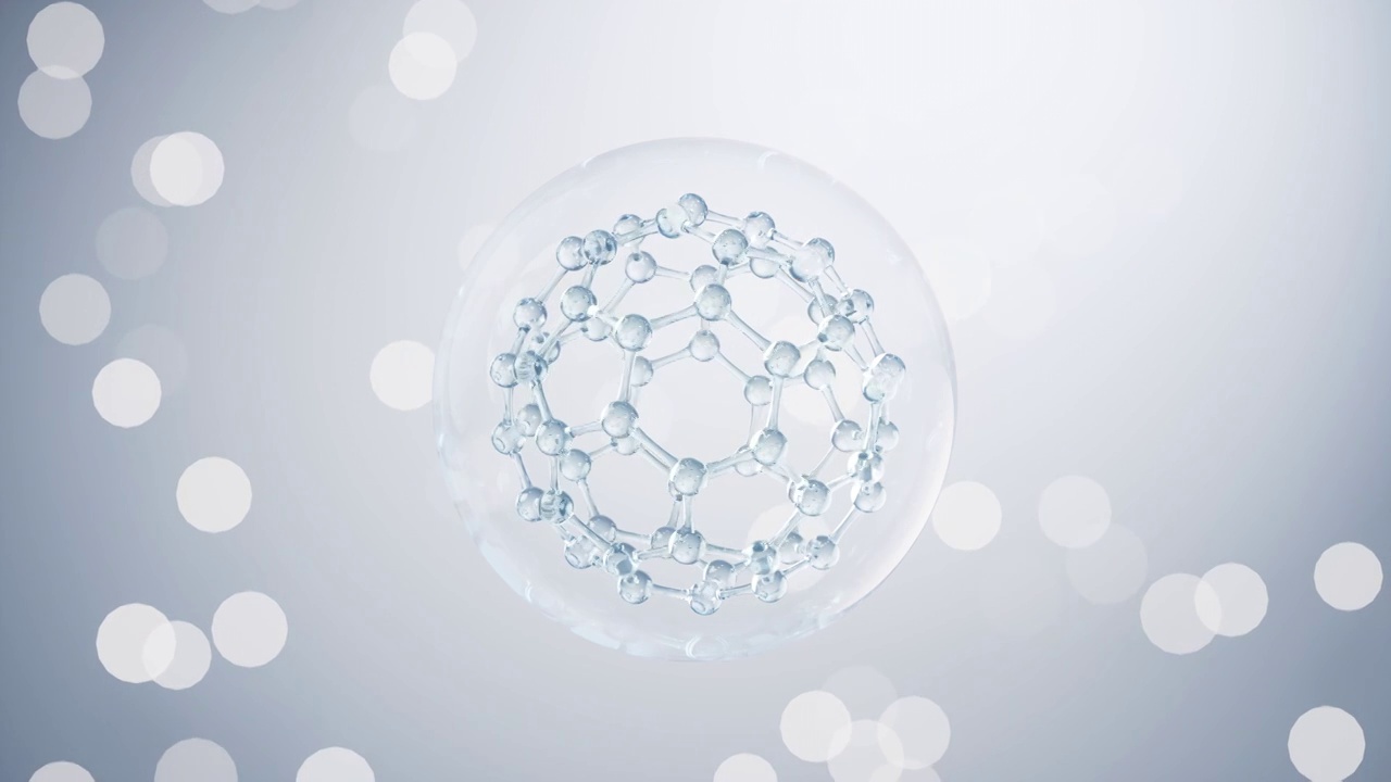 透明分子与生物科技概念3D渲染视频素材
