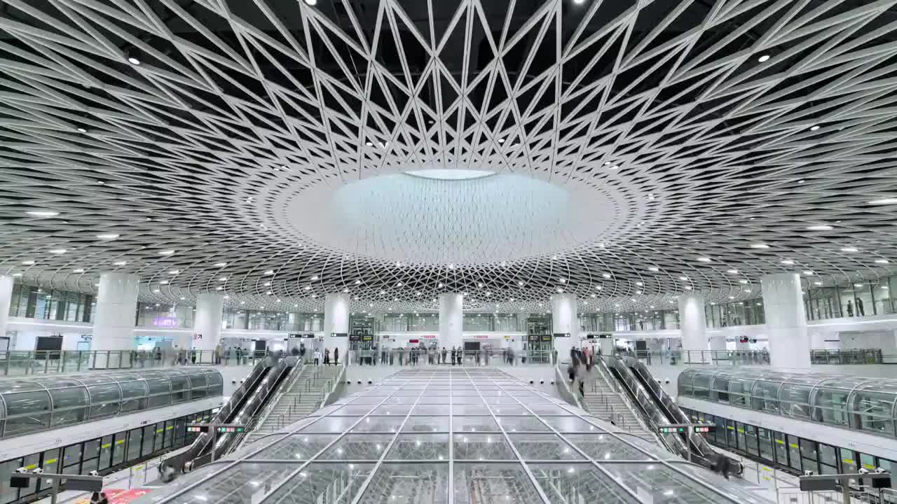 深圳岗厦北枢纽地铁站视频素材