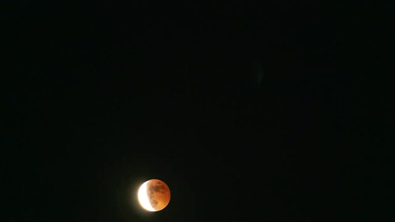 2022年11月8日月红月亮，月全食延时摄影4k视频素材