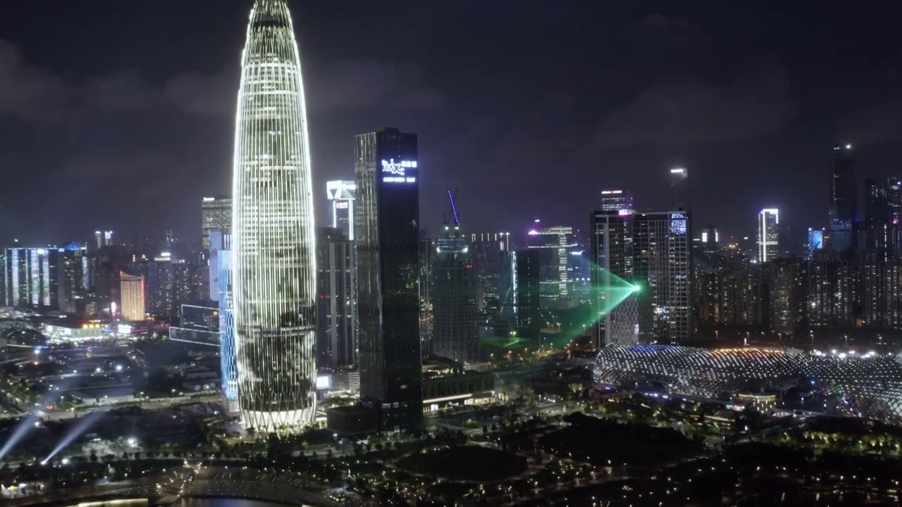 航拍深圳后海繁华都市城市风光夜景视频素材