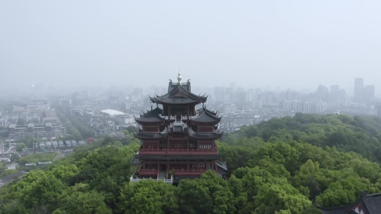 杭州城隍阁航拍视频素材
