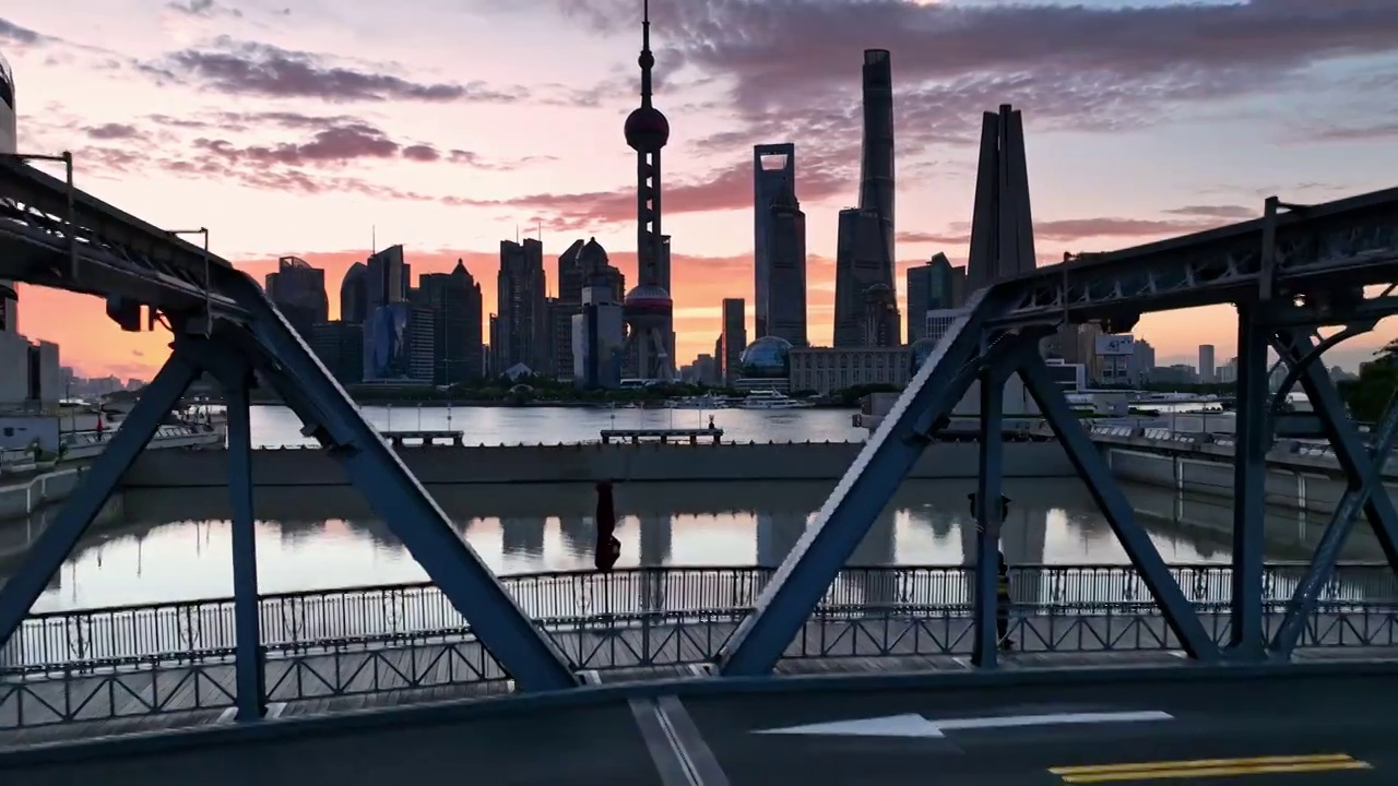 上海陆家嘴日出上海地标宣传片城市风光航拍视频下载