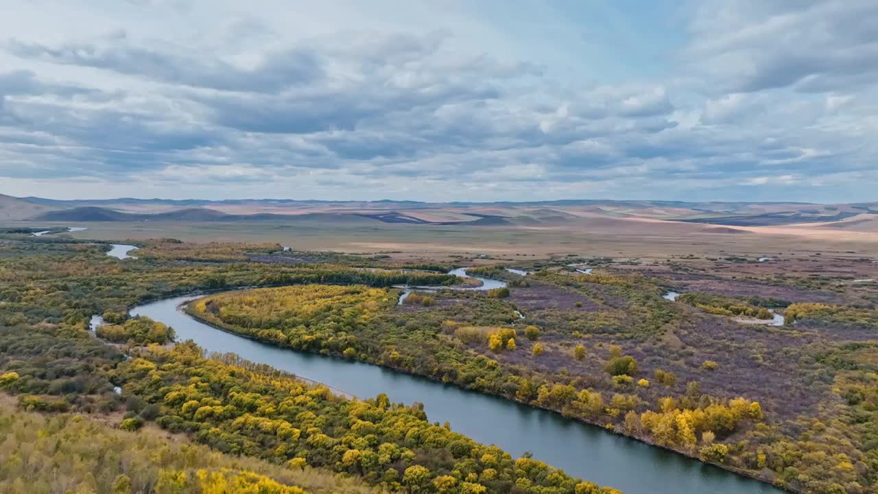 亚洲第一湿地根河湿地的秋天视频素材