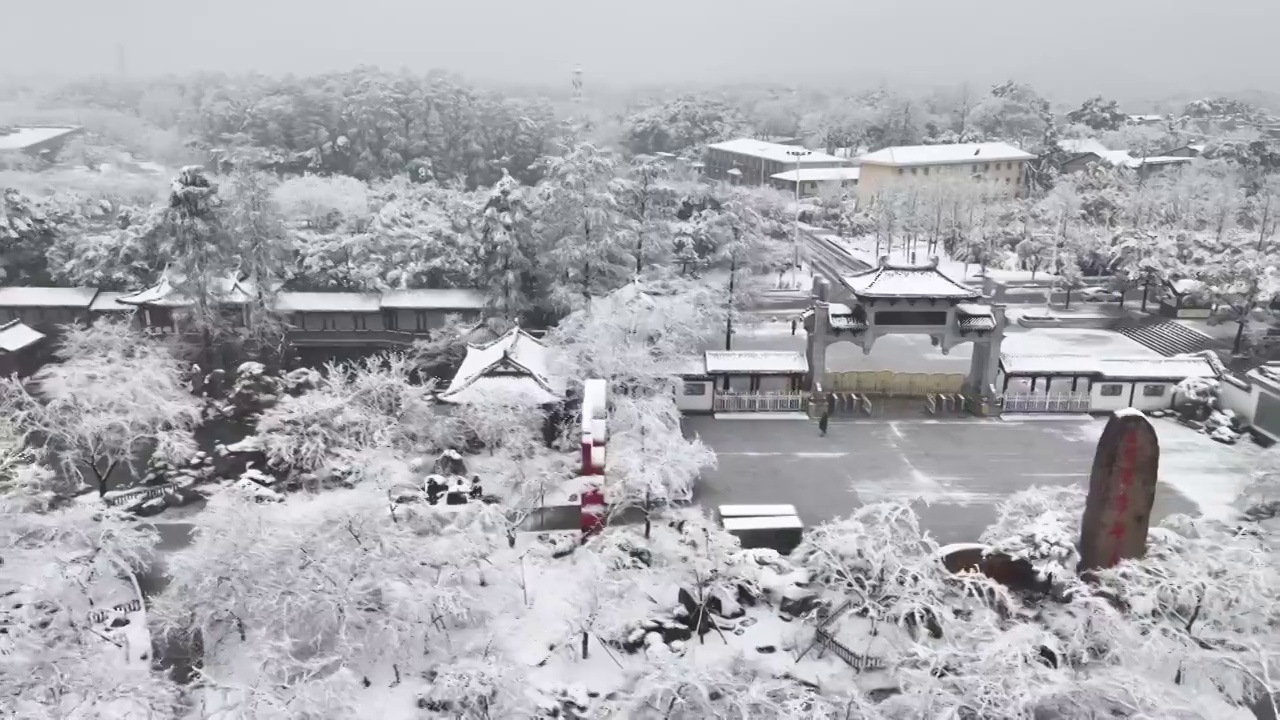 武汉东湖风景区冬季雪景风光视频素材