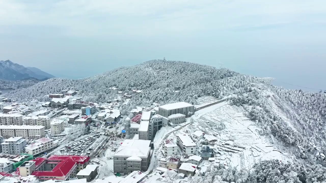 江西九江庐山风景区冬季雪景风光视频素材