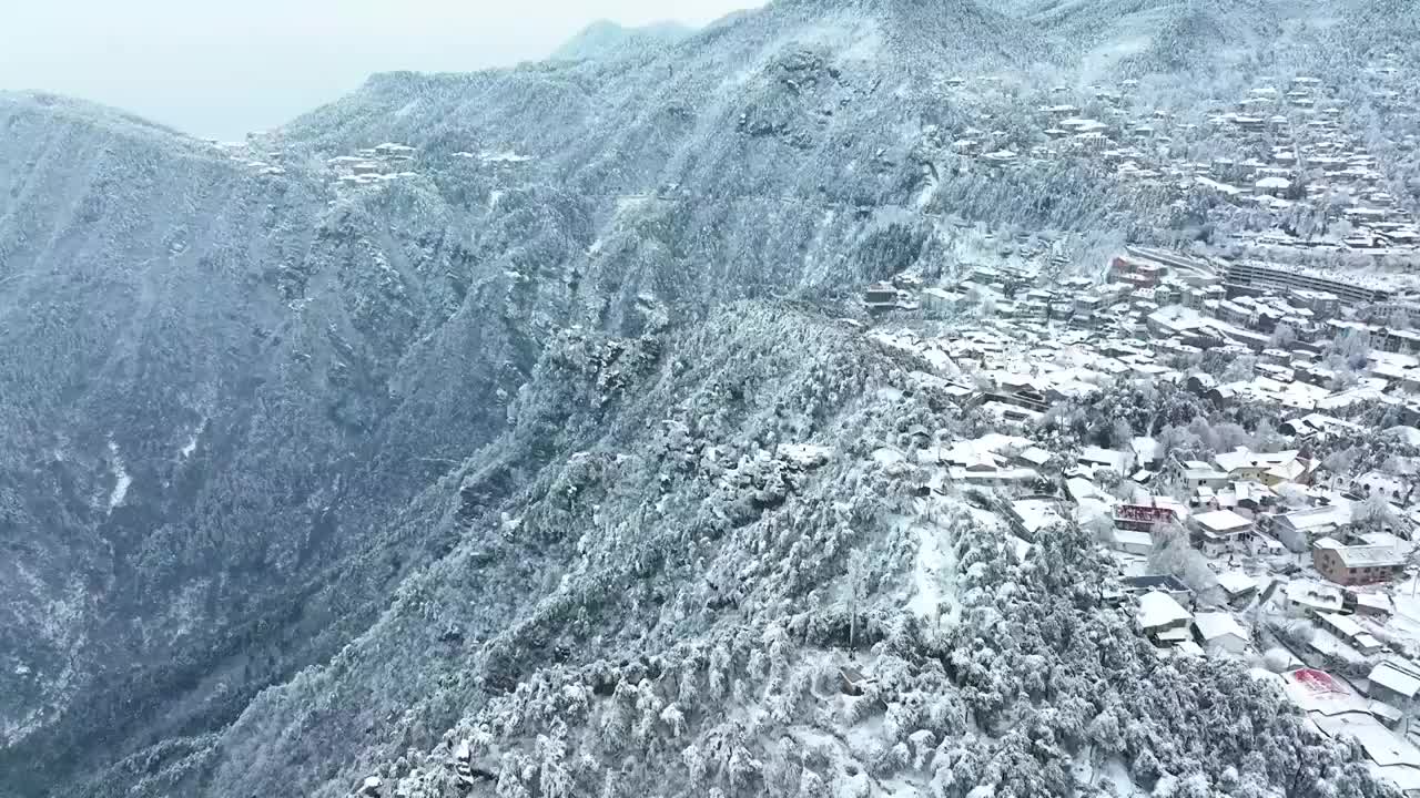 江西九江庐山风景区冬季雪景风光视频素材