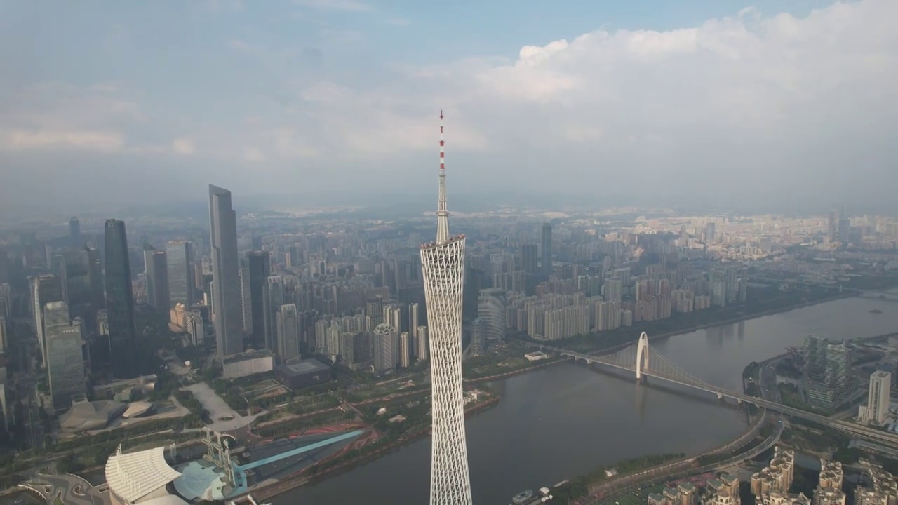 广州天河区珠江新城广州塔航拍视频素材