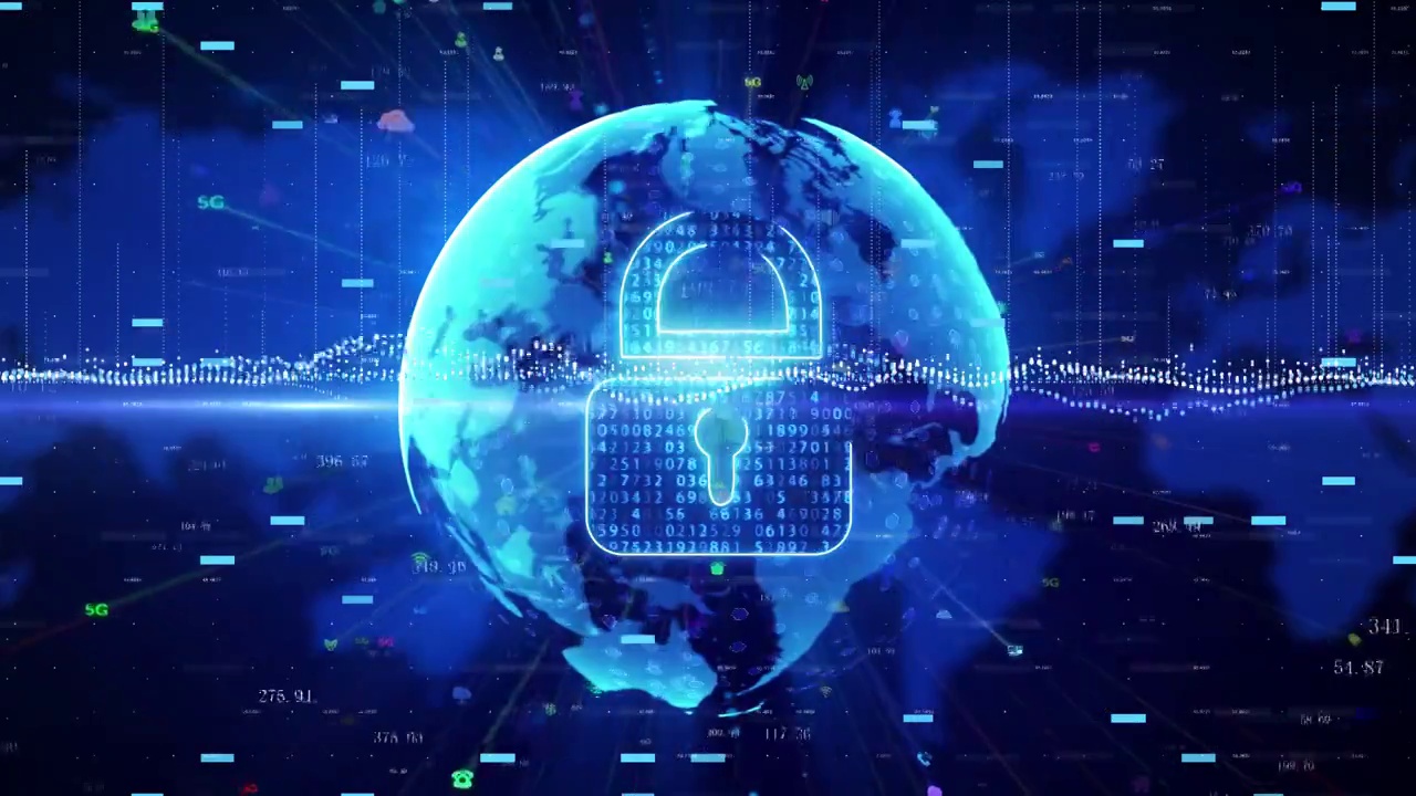 网络安全密码锁和数据保护概念视频素材