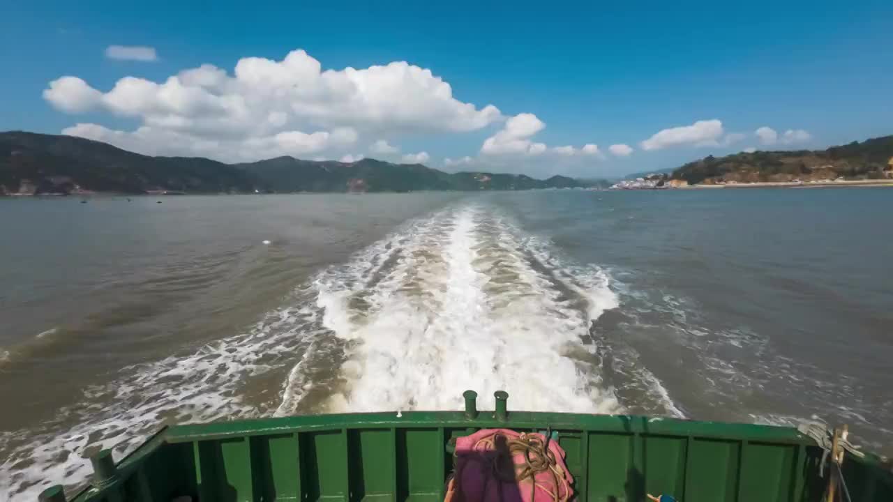 4K60P福建去往台山岛渡轮全程延时视频视频素材