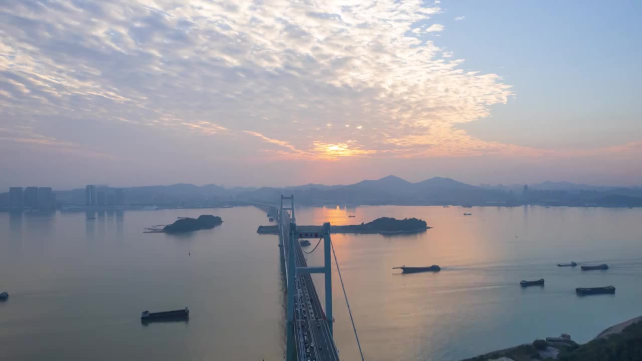 广东东莞虎门大桥延时风光视频素材