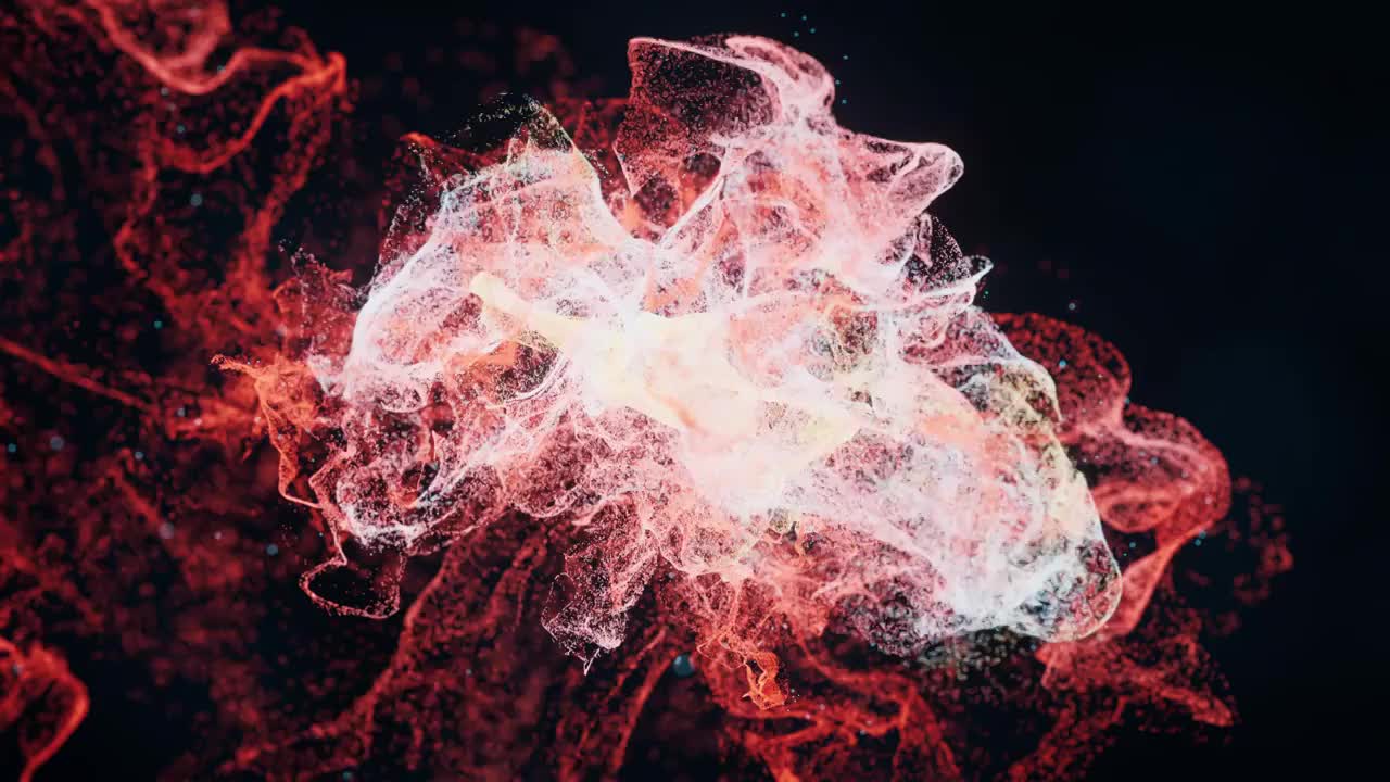抽象舞动的粒子3D渲染视频素材