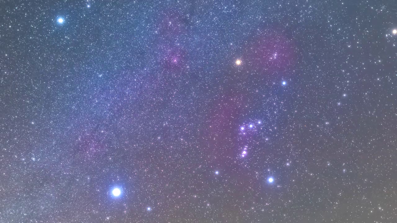 双子座流星雨-火流星瞬间与猎户座星空背景视频素材