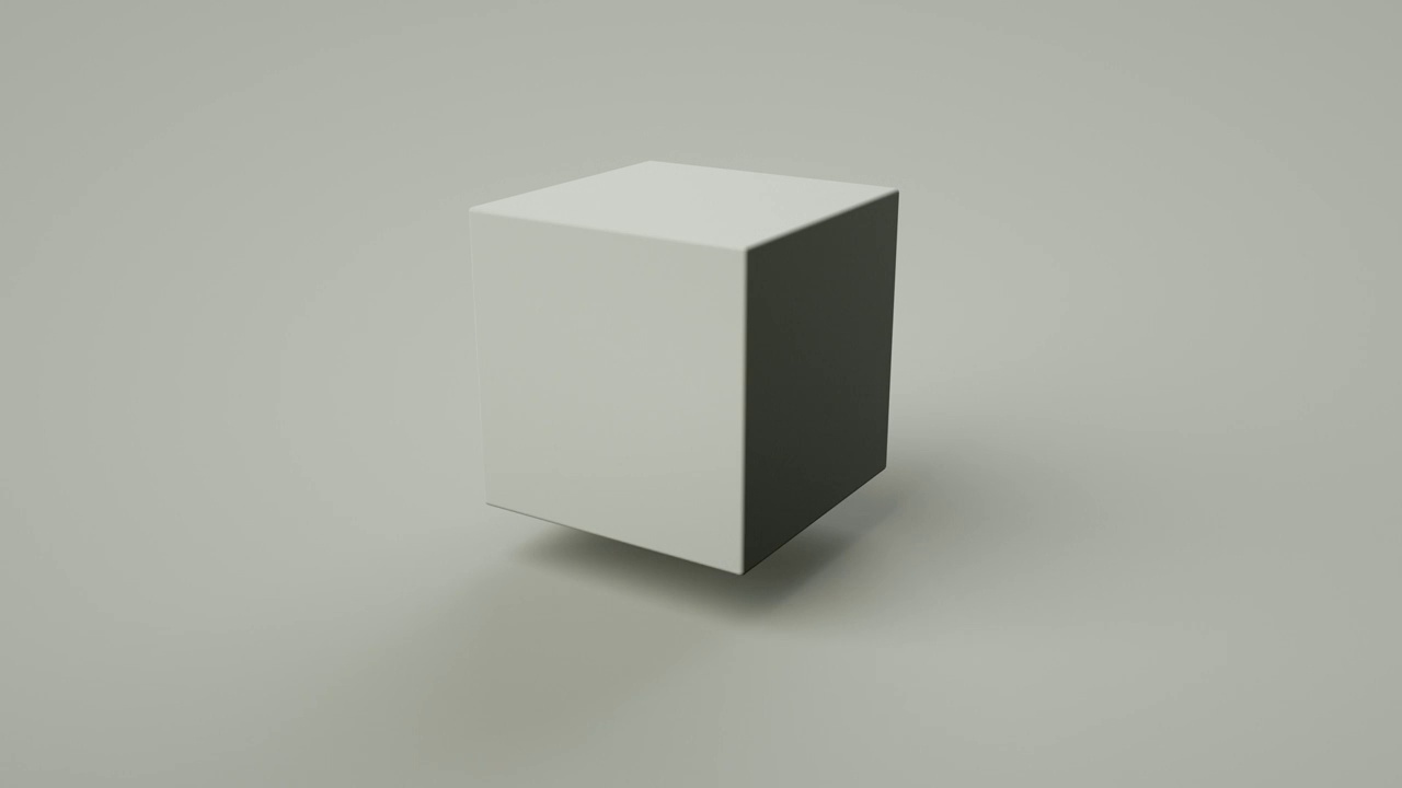 光影变幻中的白色立方体视频下载