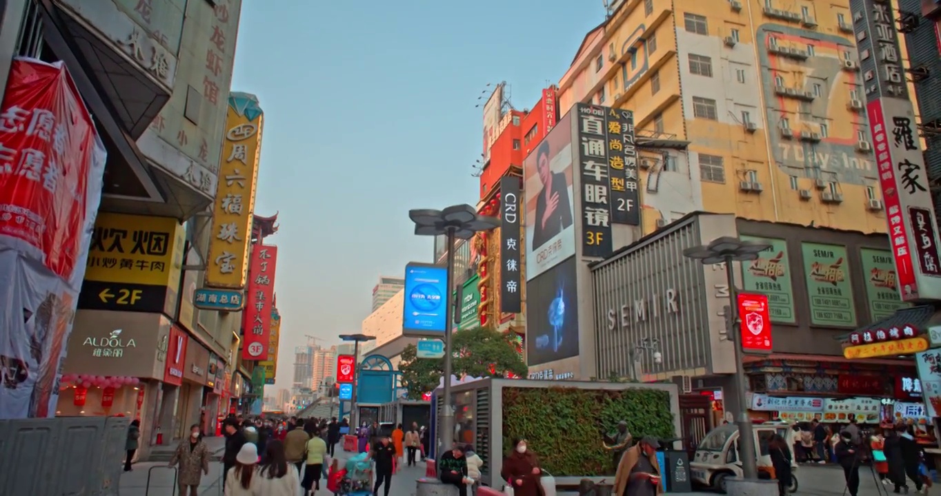 湖南省长沙市步行街景点视频素材