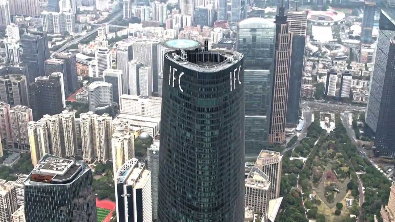 4k广州CBD珠江新城航拍城市风光视频下载