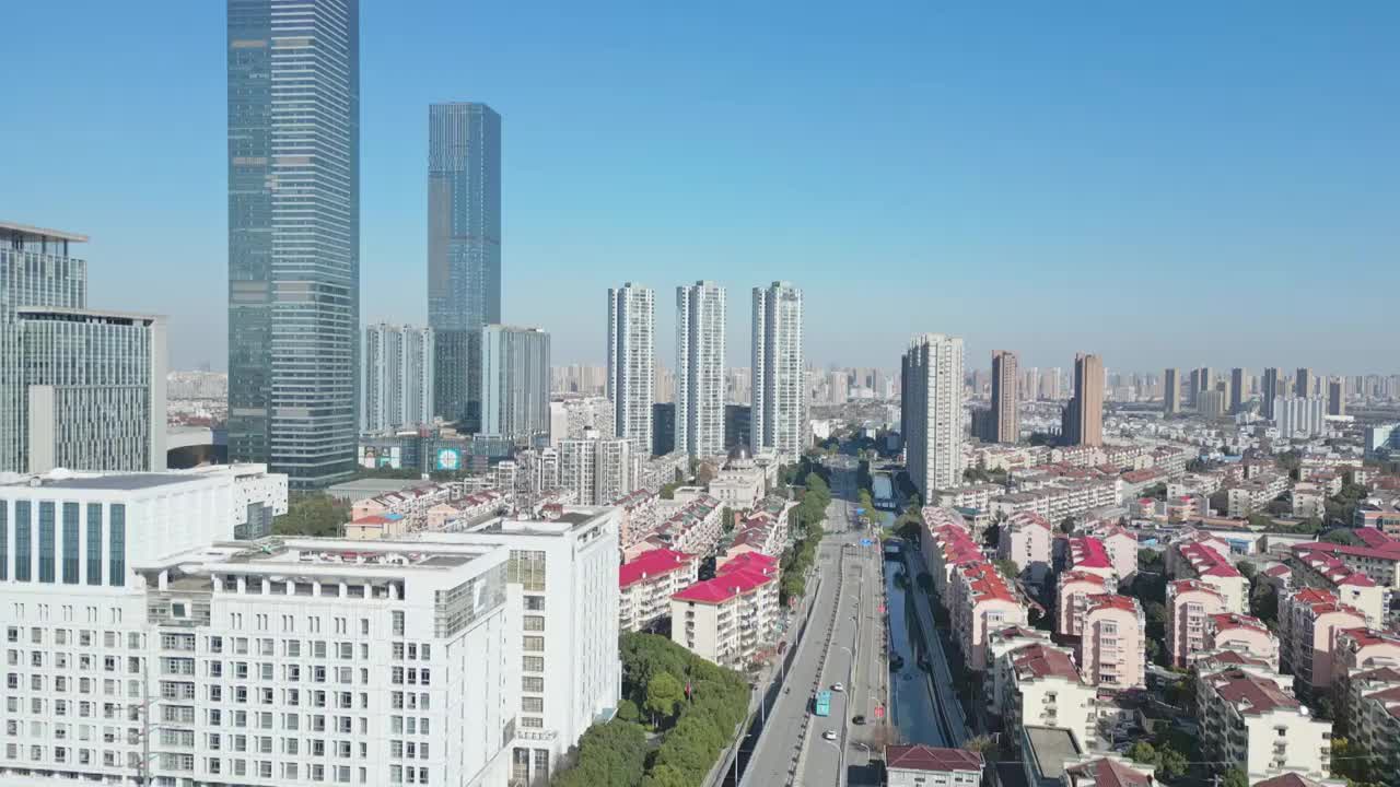 京杭大运河无锡市城区段风光视频素材