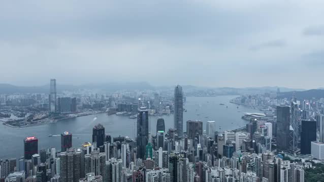 中国香港城市全景视频素材