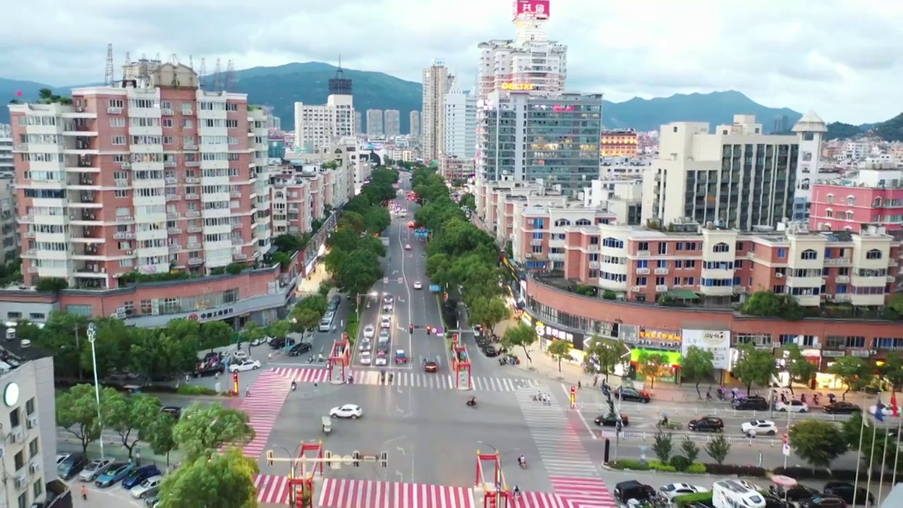 柳市镇中心区域航拍视频下载