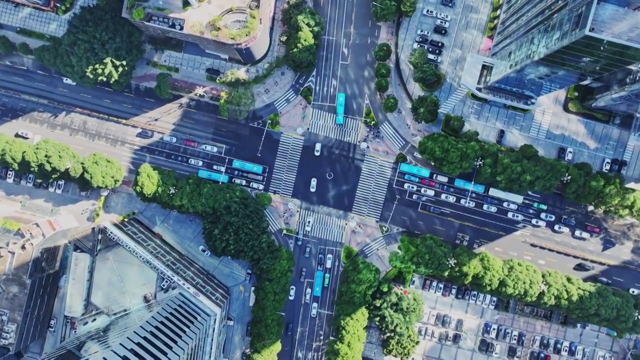 城市十字路口交通视频下载