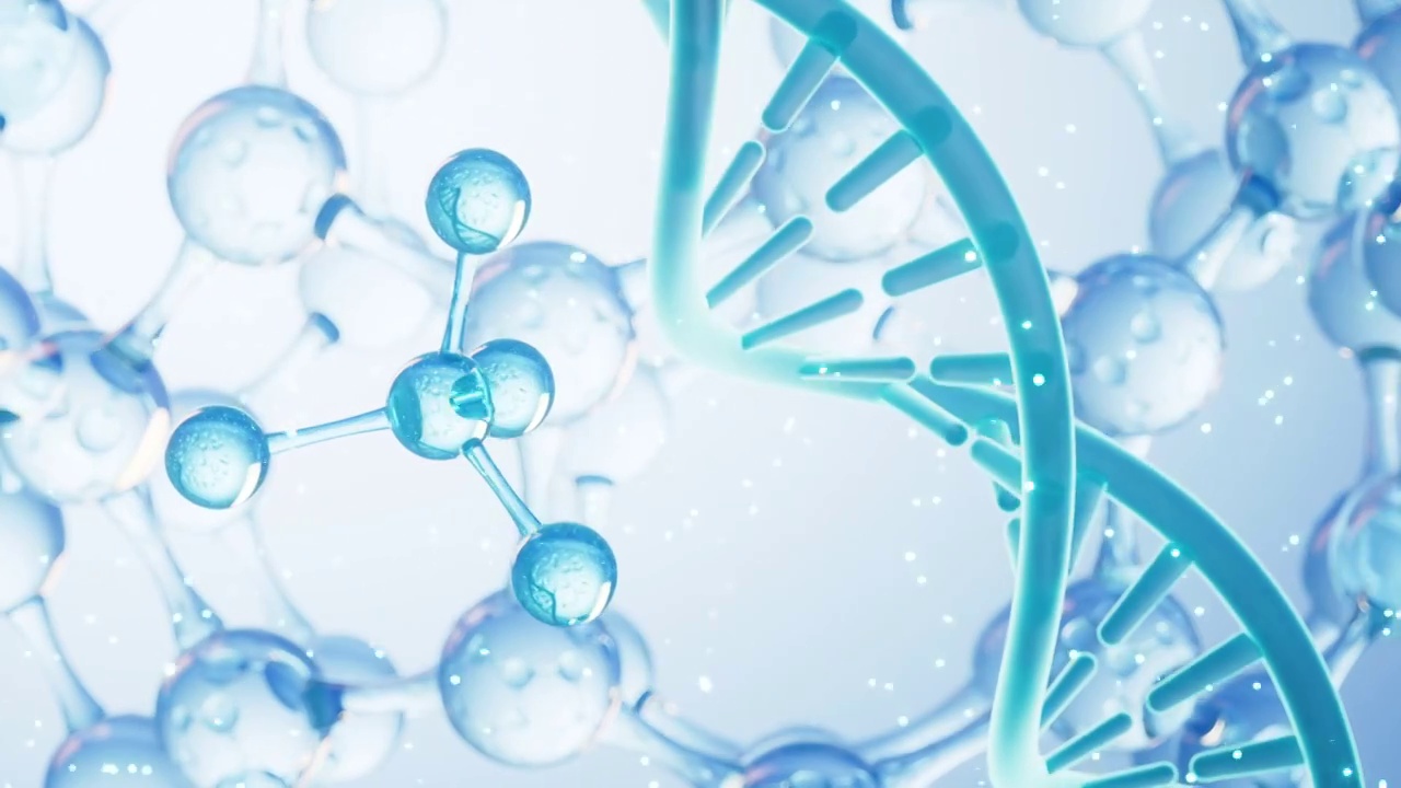 DNA与分子结构3D渲染视频素材