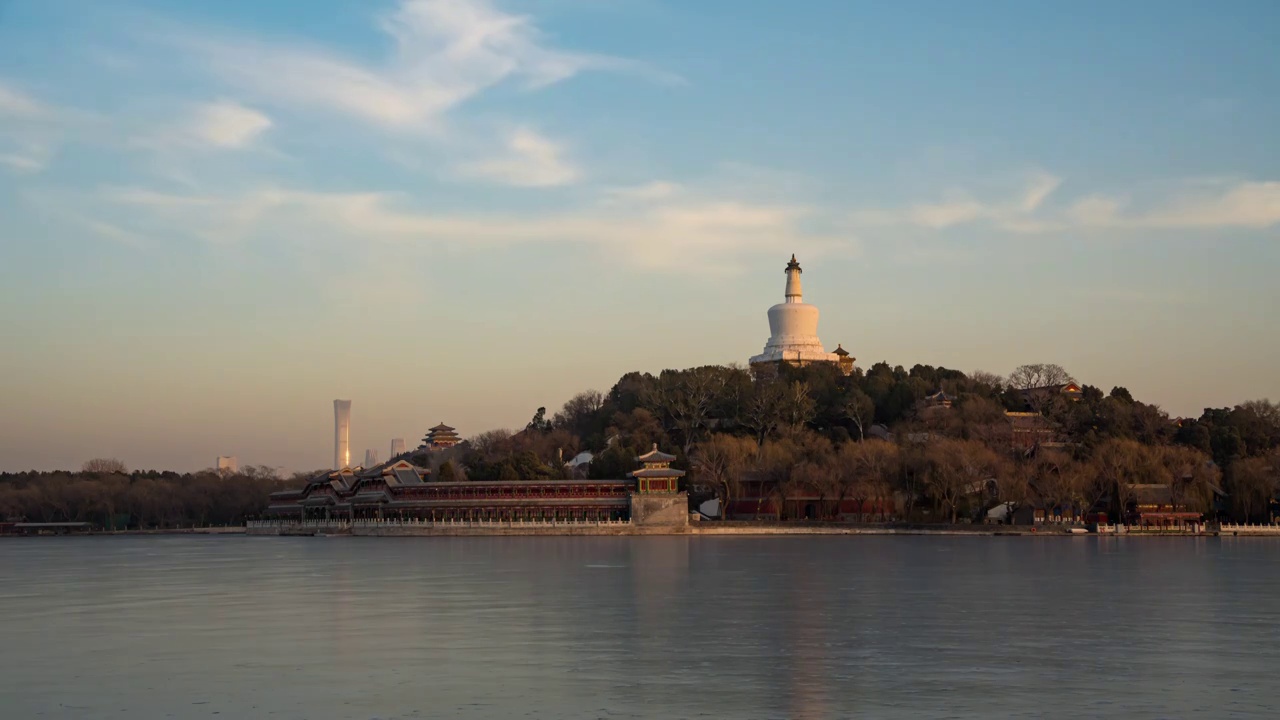 北京北海公园暮色日转夜延时摄影视频下载