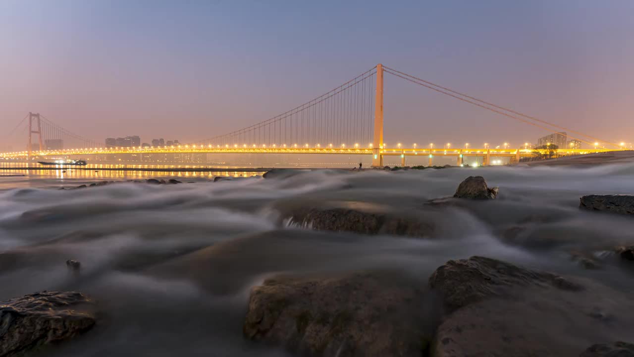 湖北省武汉市杨泗港大桥夜景视频素材