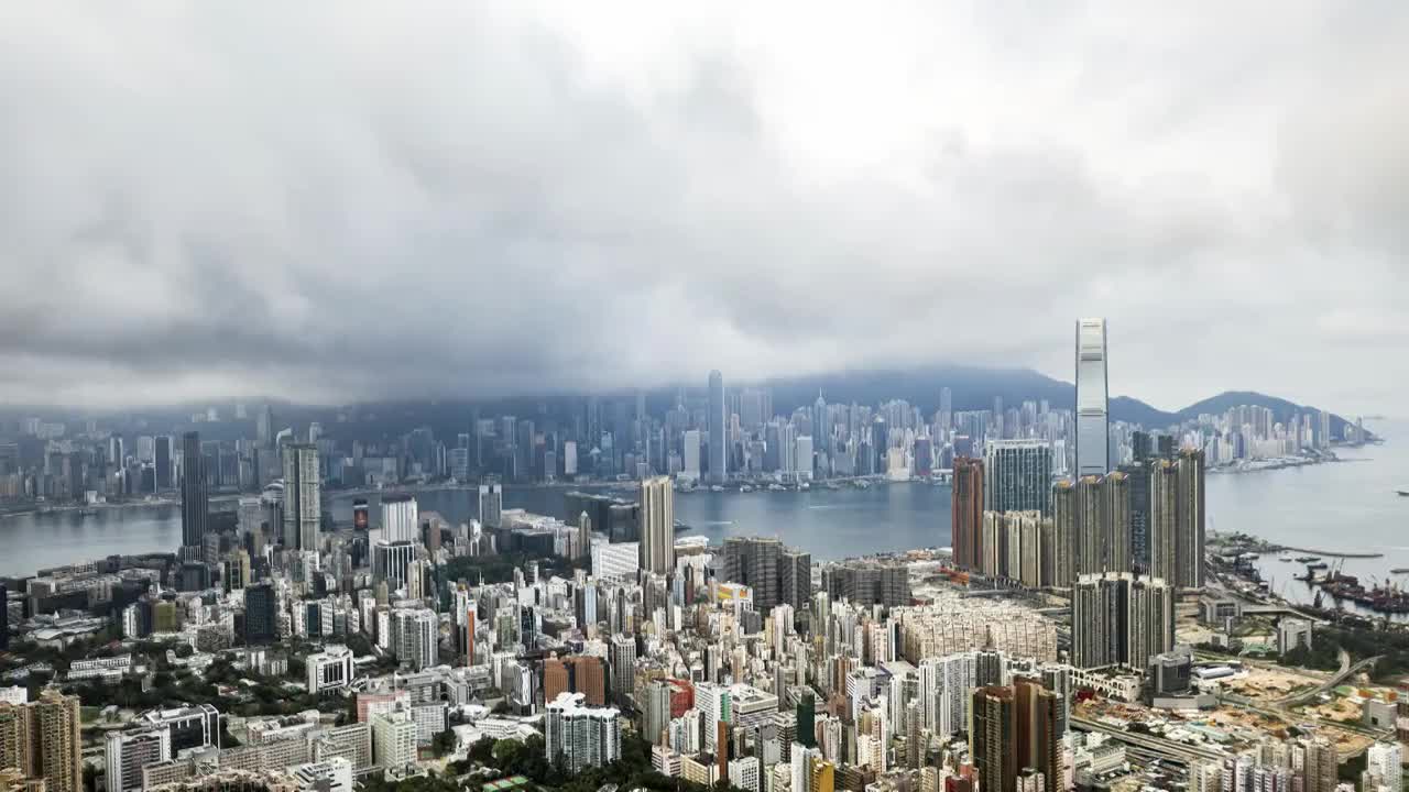 航拍香港城市建筑风光视频素材