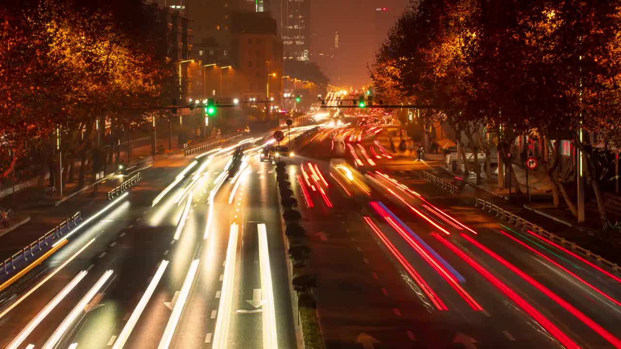 成都市道路繁华车流光轨延时摄影视频素材