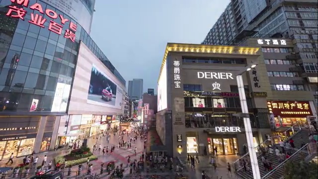 中国四川成都市春熙路夜景视频素材