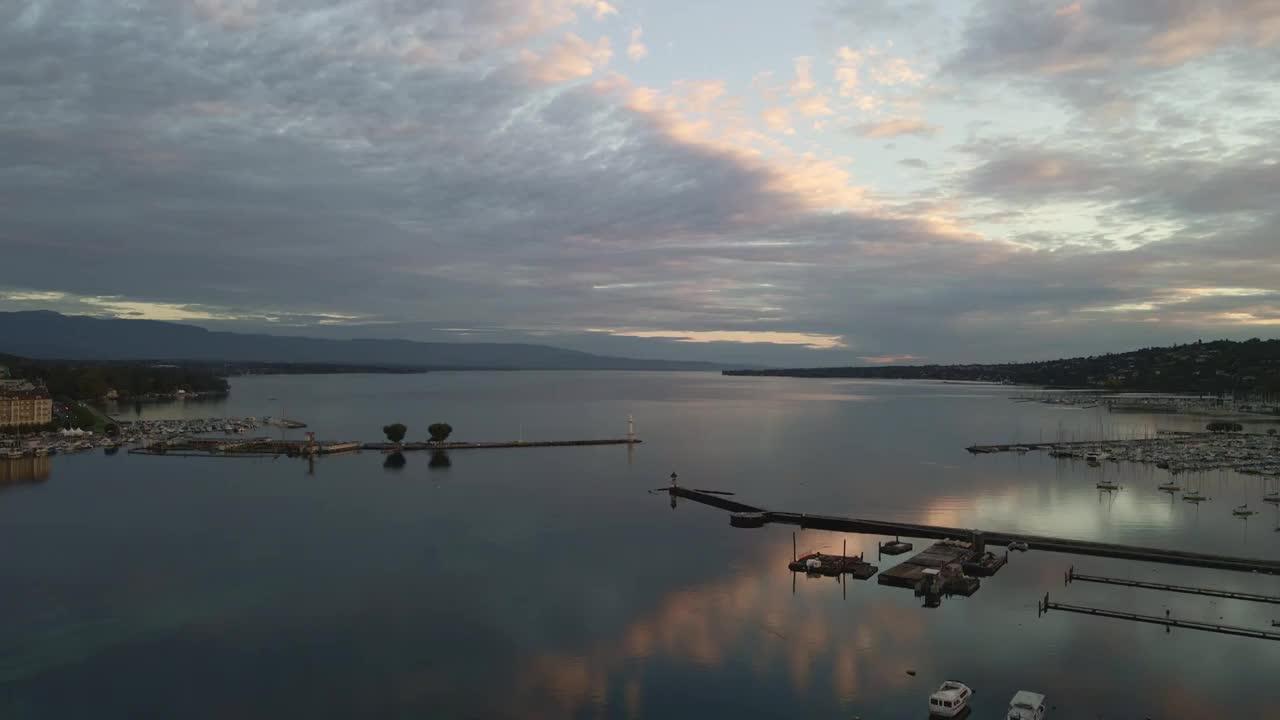 航拍瑞士日内瓦湖视频素材