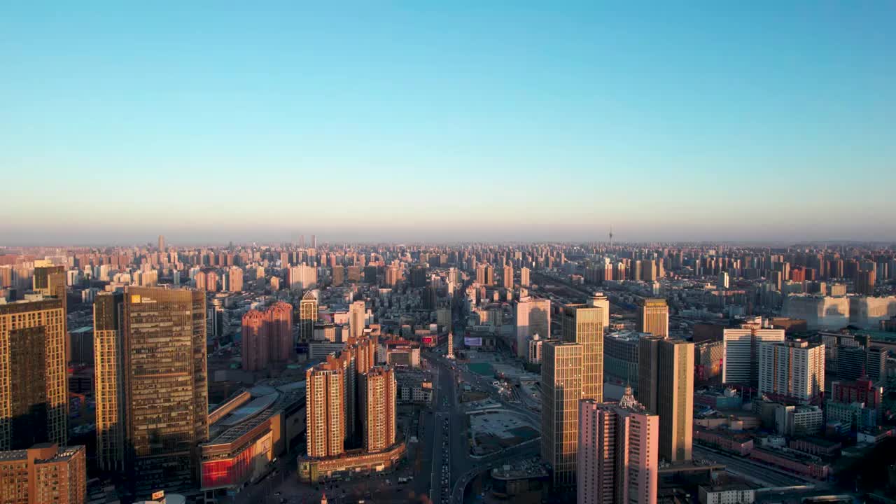 航拍中国河南郑州二七广场城市风光视频素材