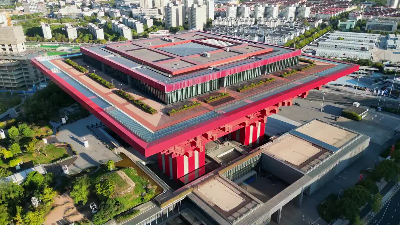 上海市世博园中华艺术宫城市环境视频下载