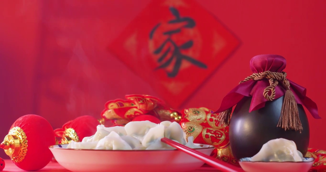 过年新年包水饺包饺子视频下载