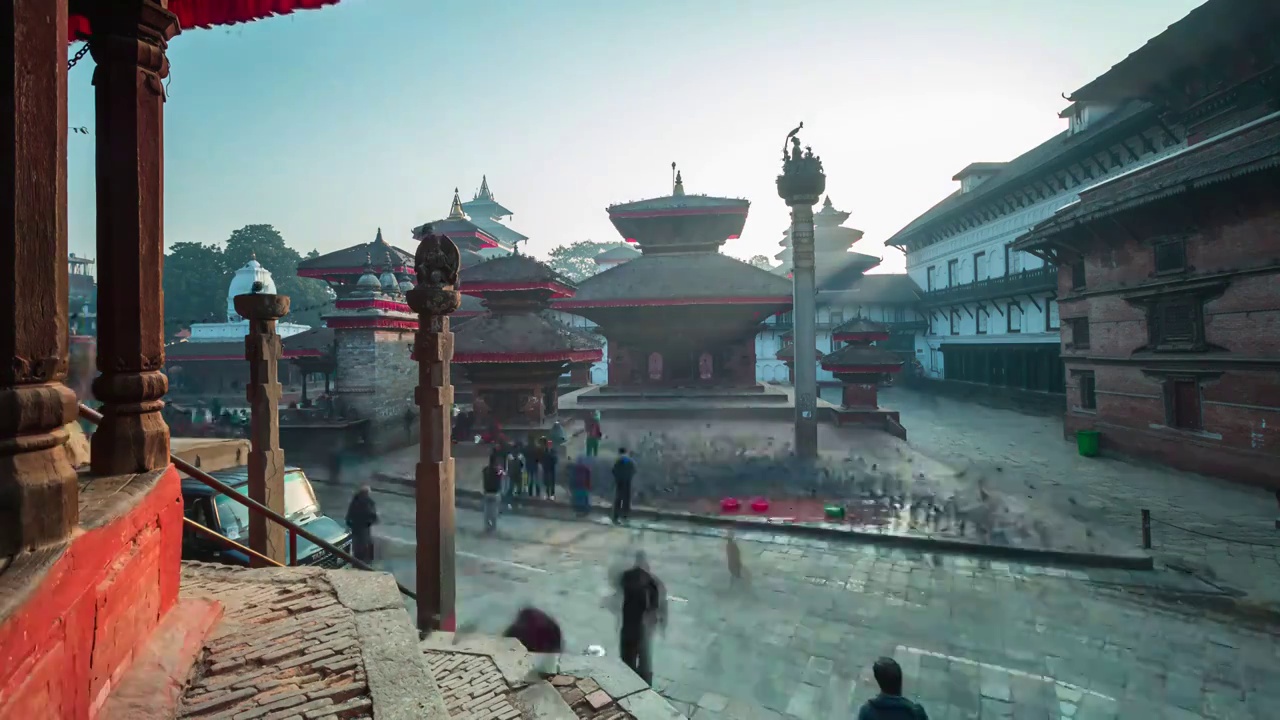 尼泊尔杜巴广场延时视频下载