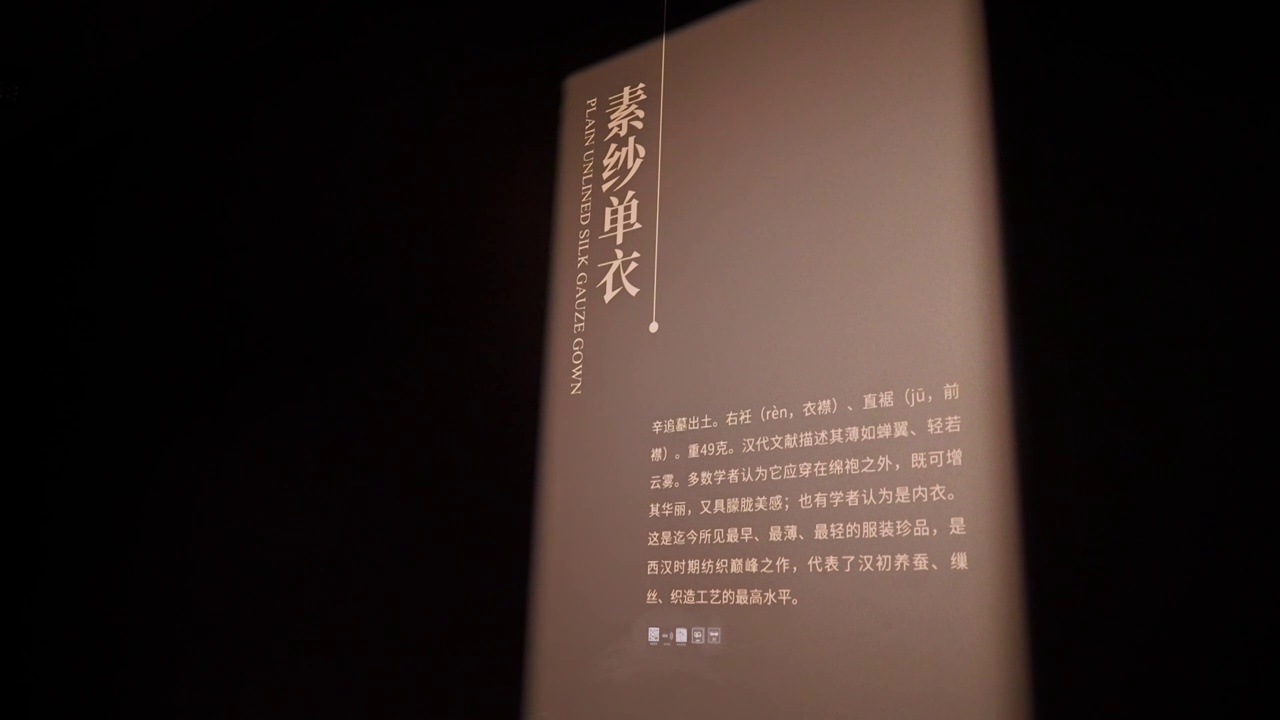 湖南省博物馆标志牌 素纱单衣视频下载