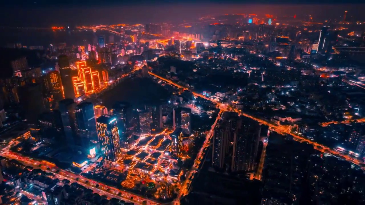 8K广东珠海城市全景风光夜景青橙延时视频下载