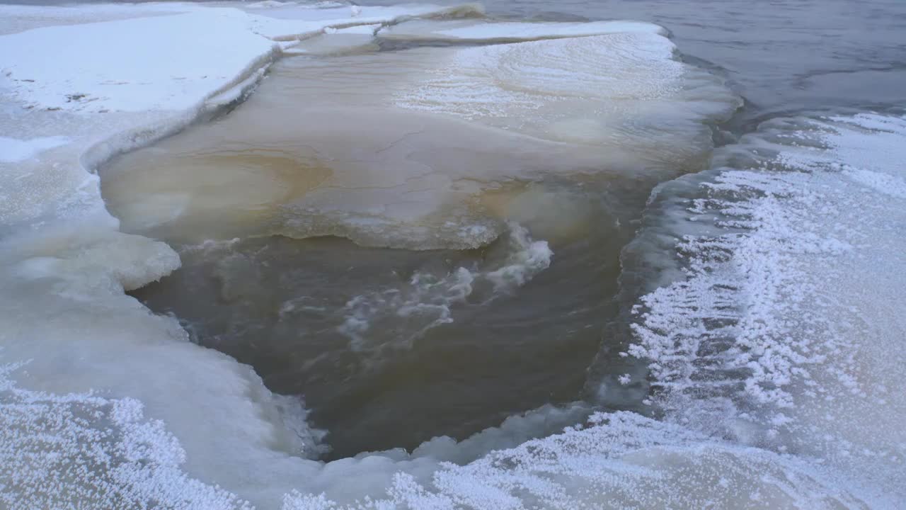 北方冬天冰河风光视频素材