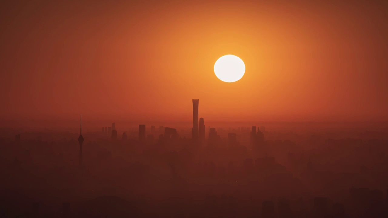 西山远眺北京城日出视频素材