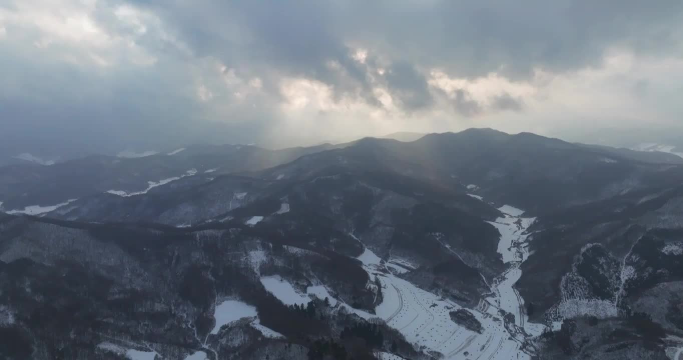 山区雪景航拍视频素材