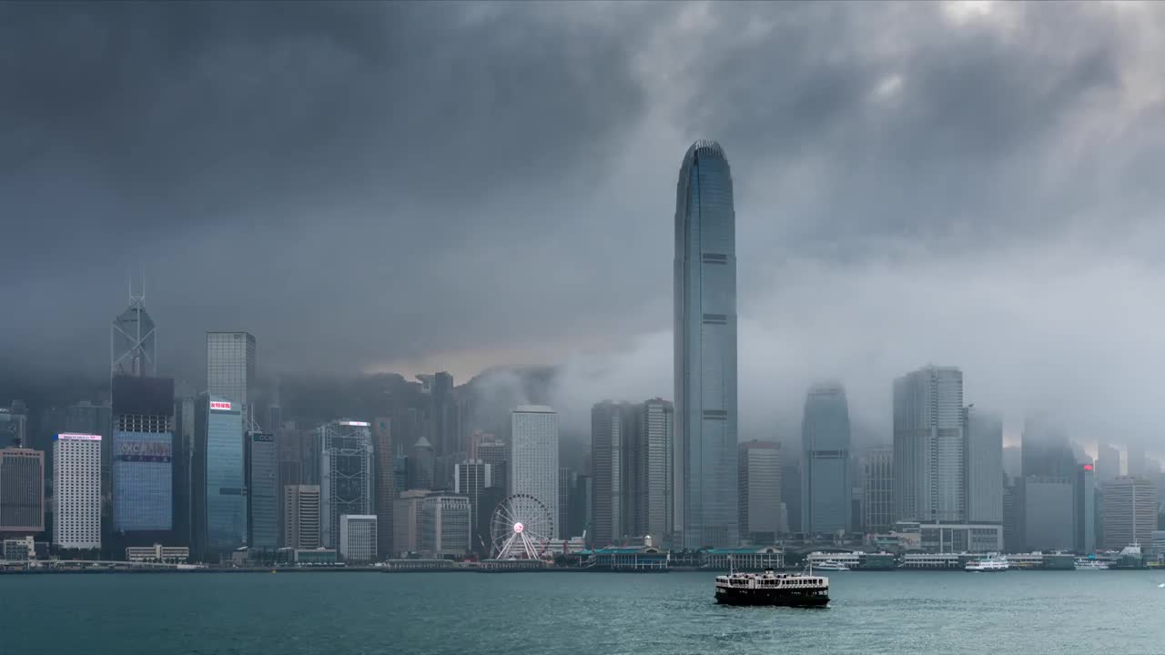 香港维多利亚港延时摄影视频下载