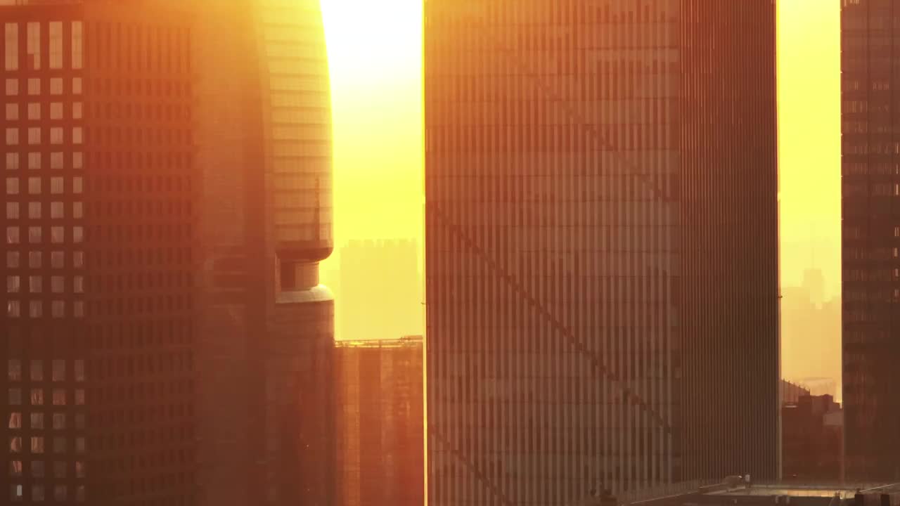广州摩天大楼日落视频下载
