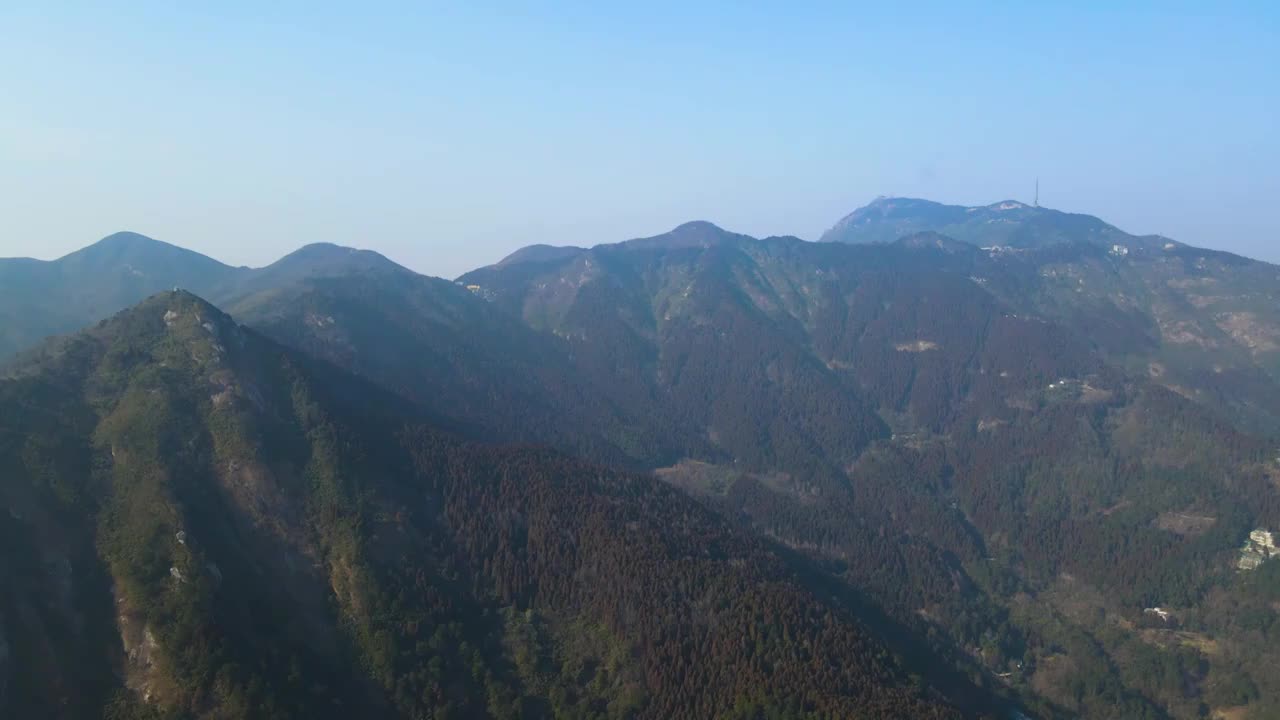 中国湖南衡阳衡山风景区山脉航拍视频下载