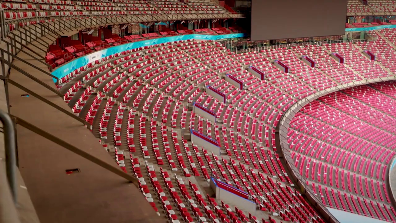 北京鸟巢国家体育场看台的座椅视频素材