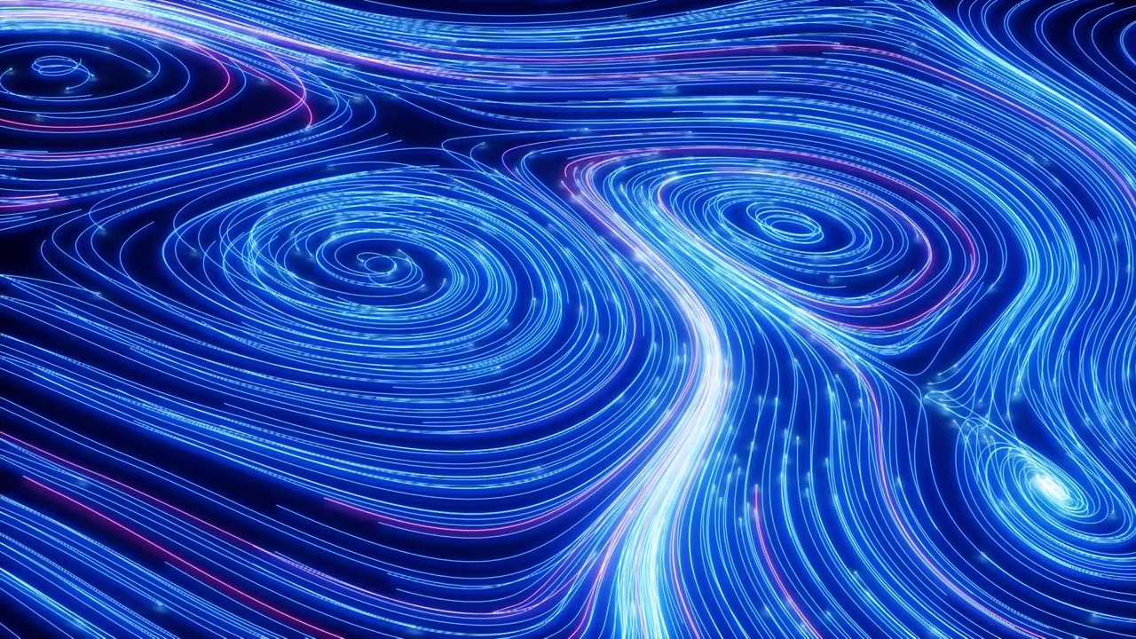 发光流动的粒子线条动画3D渲染视频下载