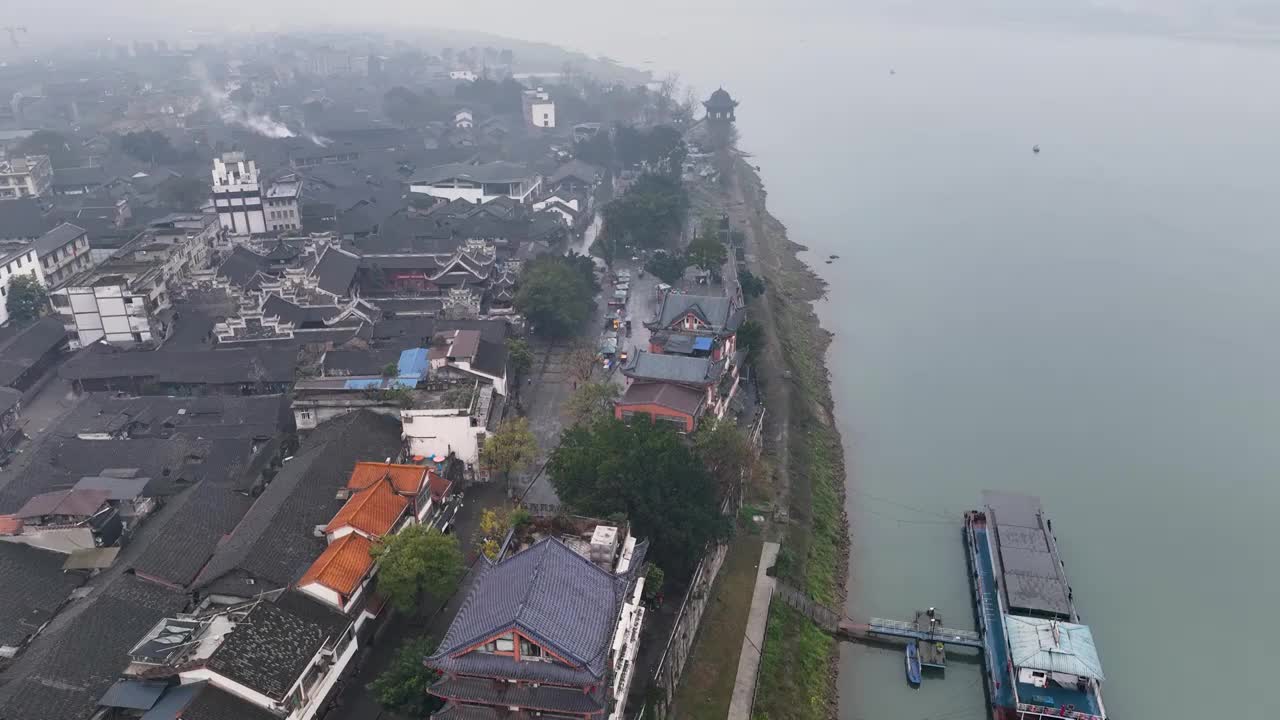 宜宾李庄古镇航拍全景风光视频下载