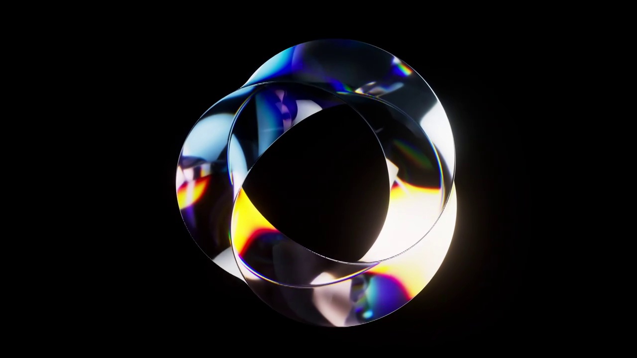 彩色渐变玻璃曲面循环动画3D渲染视频素材